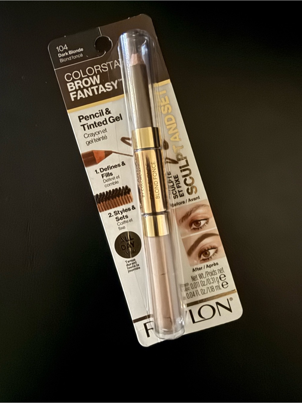 Revlon ColorStay Brow Fantasy Pencil & Tinted Gel - Dark Blonde (104)